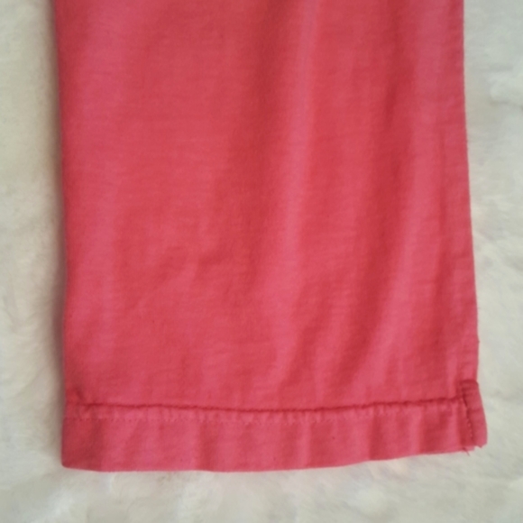 ON WHITE ♡ Gorgeous 2pc Ruffled Coral Long Sleeve Button Jacket Top 'n Capris M - Picture 13 of 14